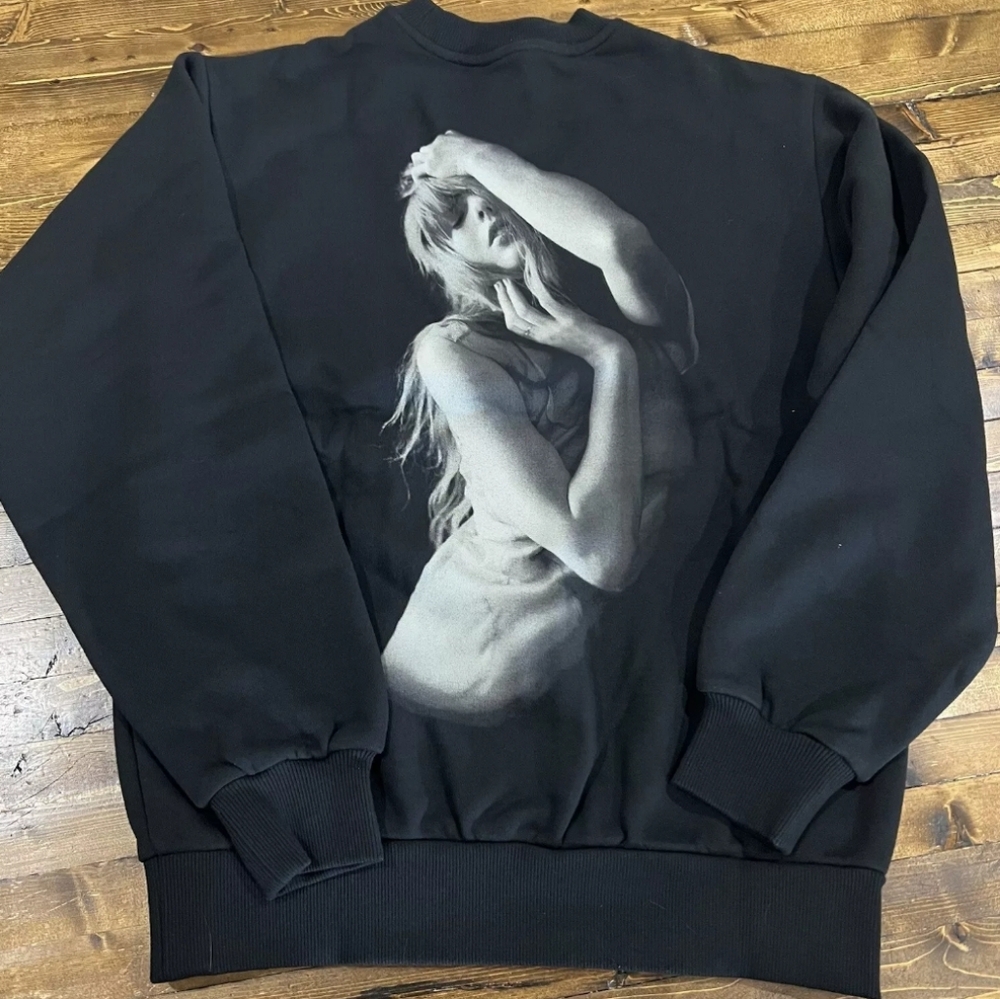 Taylor Swift The Tortured Poets Department Black Crewneck Sweater Large - NWT